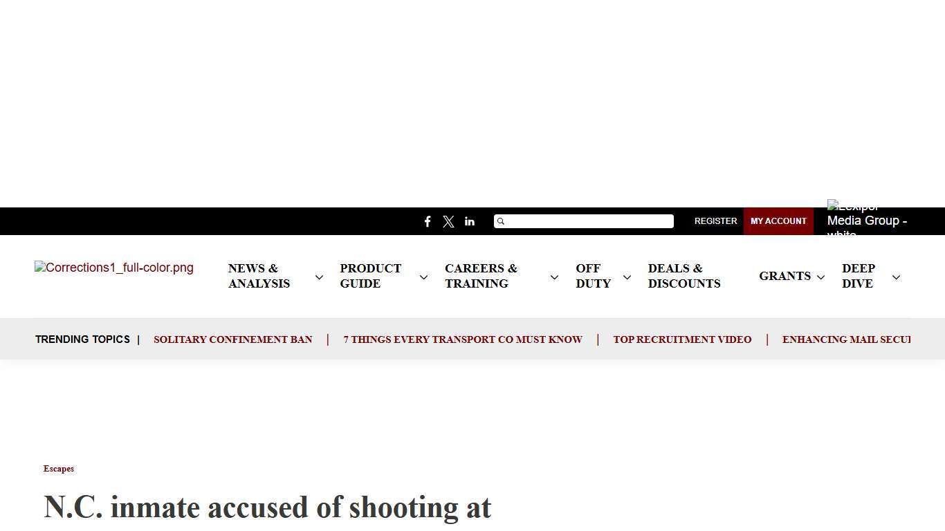 N.C. inmate accused of shooting at deputies escapes jail through ventilation system